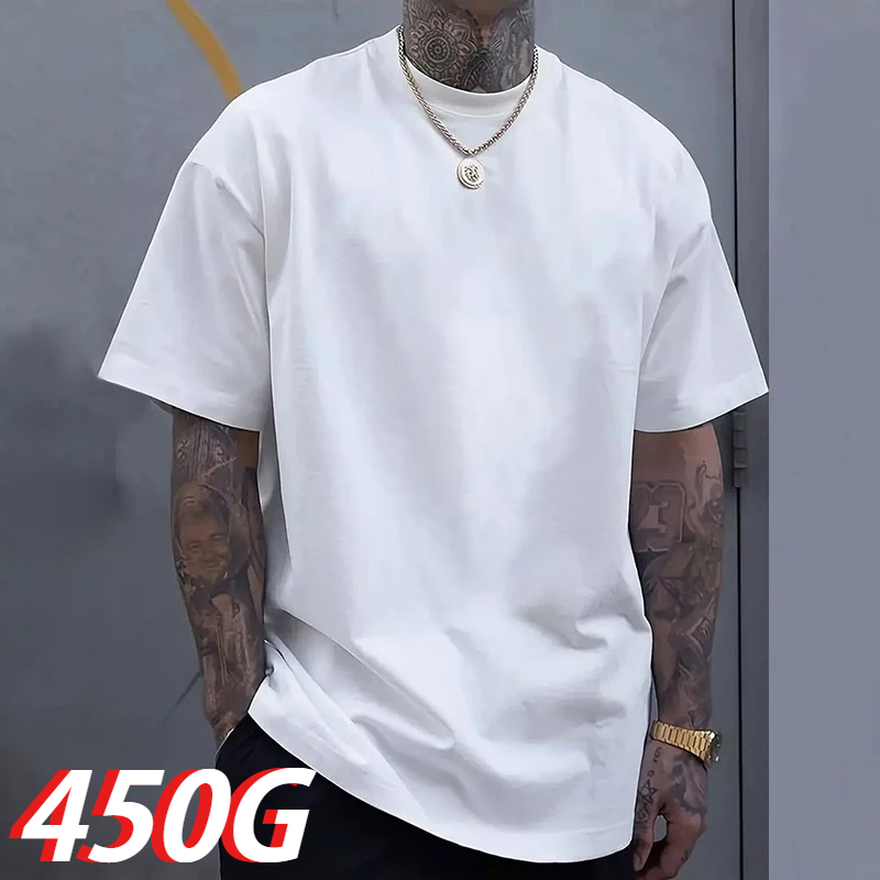Undershirt Crew Neck - T-shirt noir en coton lourd 450g